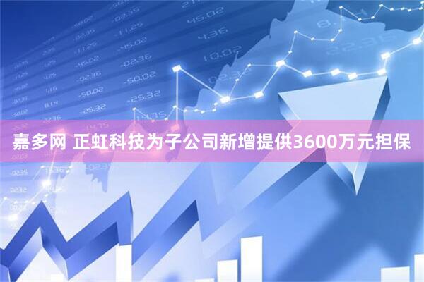 嘉多网 正虹科技为子公司新增提供3600万元担保